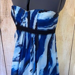 BCBGMaxAzria blue strapless dress 12